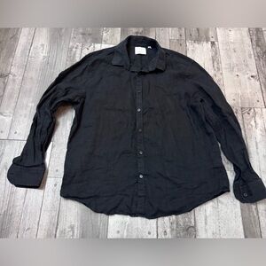 Baird Mcnutt Irish Linen Shirt Muted Black Fitted Slim Women’s XL